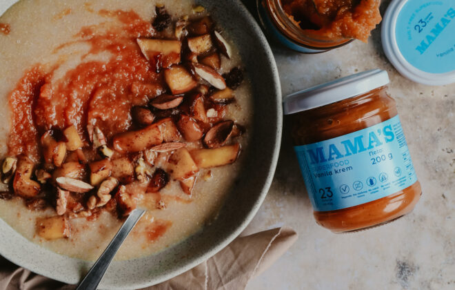 Amaranth porridge and MAMA’S Vanilla cream